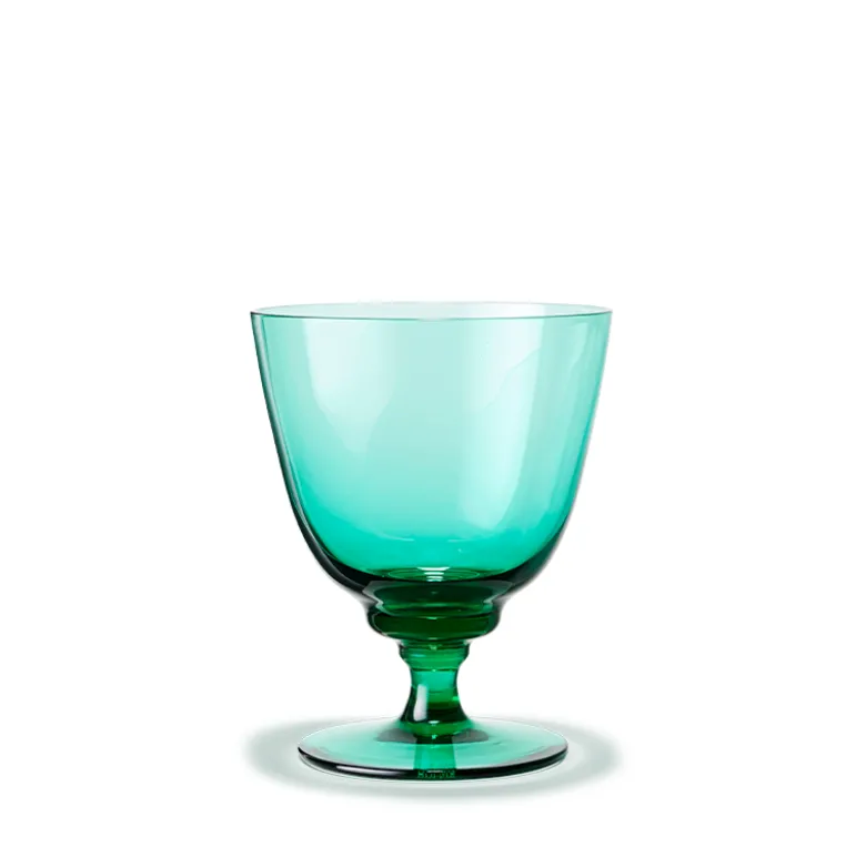 Holmegaard Flow vandglas på fod emerald green 35 cl