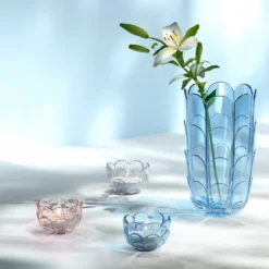 Holmegaard glasvase blue iris H 19 cm