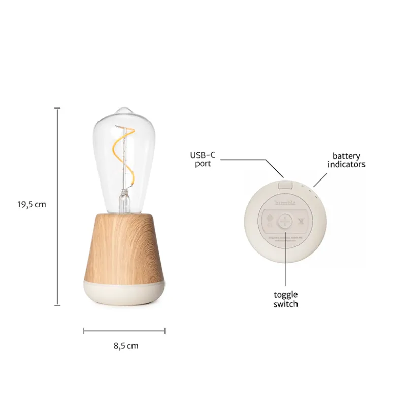 Humble One bordlampe hvid marble