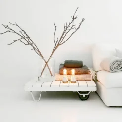 Humble One bordlampe hvid marble