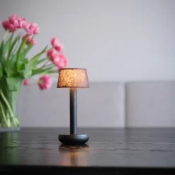 Humble Two bordlampe black/brown linen