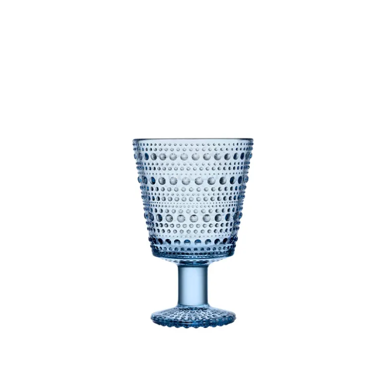 Iittala Kastehelmi glas på fod 26 cl aqua
