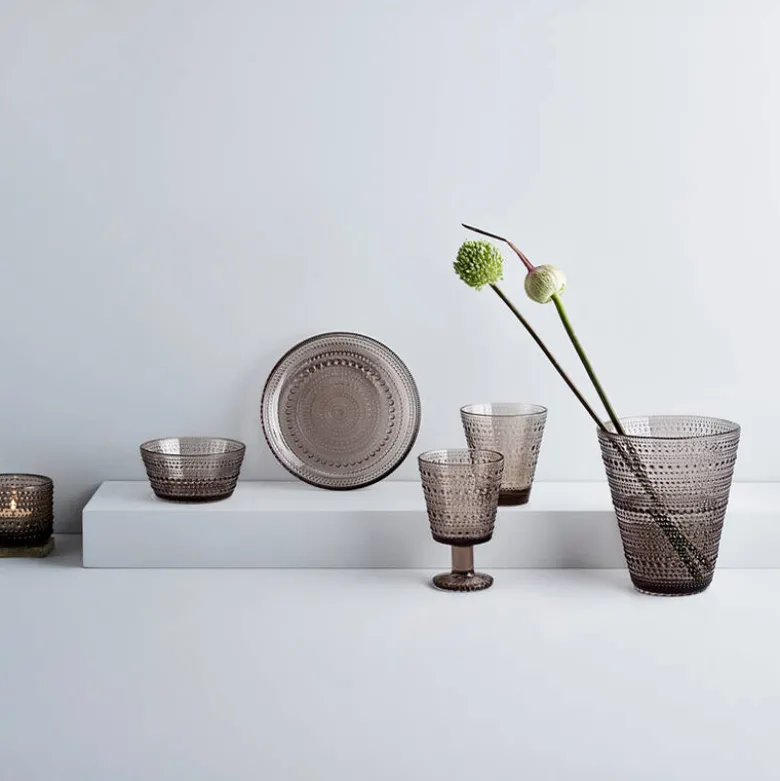 Iittala Kastehelmi glas på fod 30 cl linen