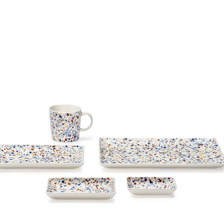 Iittala Oiva Taika Collection A6 tallerken 10x15 cm helle blå-brun