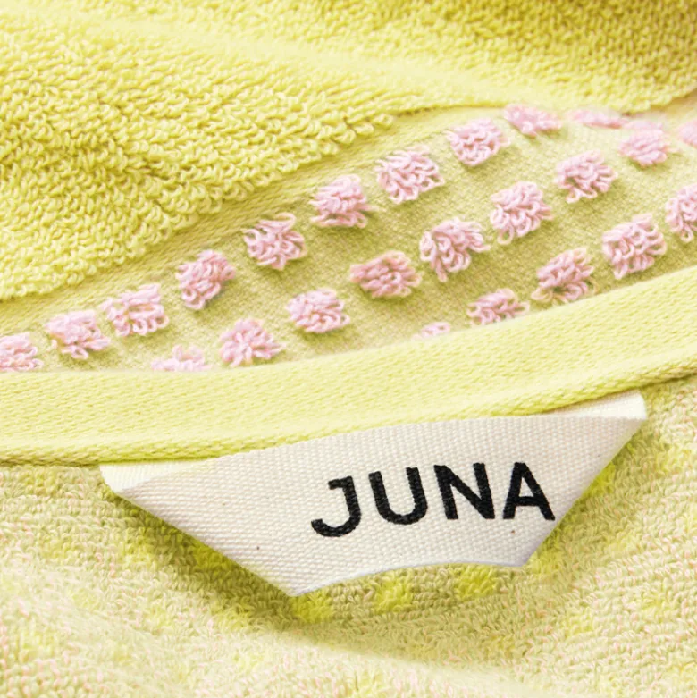 Juna Check håndklæde gul/lyserød 70x140 cm