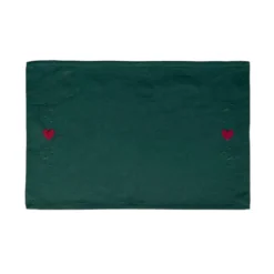 Juna Christmas Fable dækkeserviet med hjerter grøn 49x32 cm