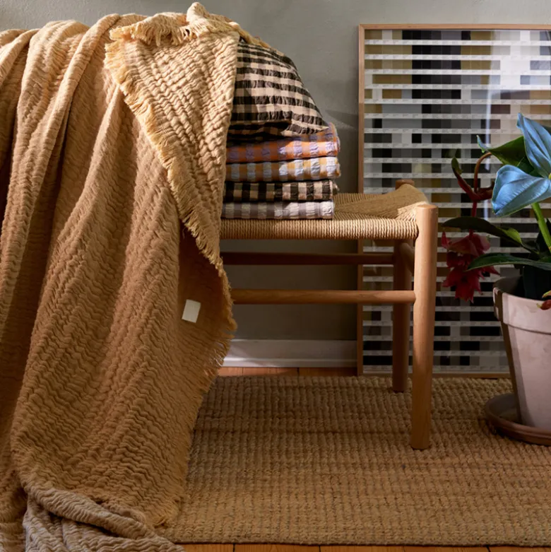 Juna Reloved sengetæppe sand 240x260 cm
