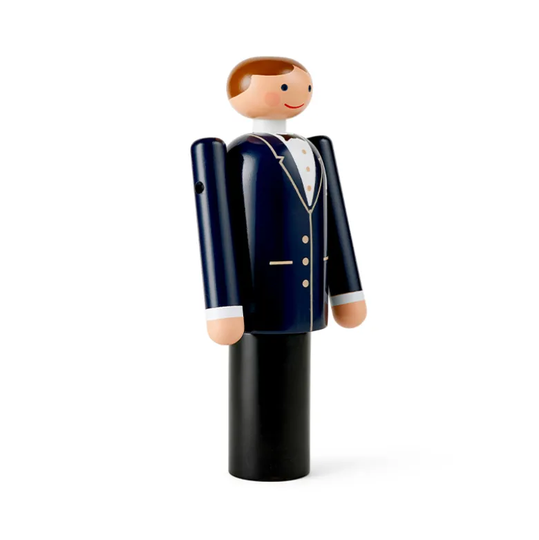 Kay Bojesen Brudgom blå/sort/hvid 18,5 cm