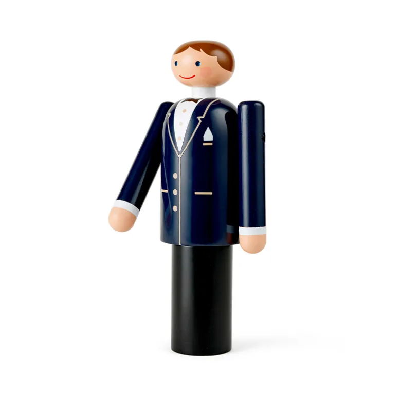 Kay Bojesen Brudgom blå/sort/hvid 18,5 cm