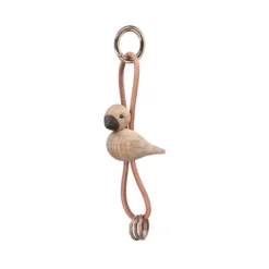 Kay Bojesen Fugl nøglering guld/brun H 4,5 cm