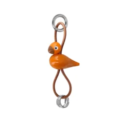 Kay Bojesen Fugl nøglering orange H 4,5 cm
