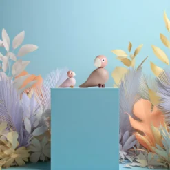 Kay Bojesen Liv & Lykke fugle rosa 2 stk.
