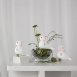 Kay Bojesen sangfugl Love hvid/rosa
