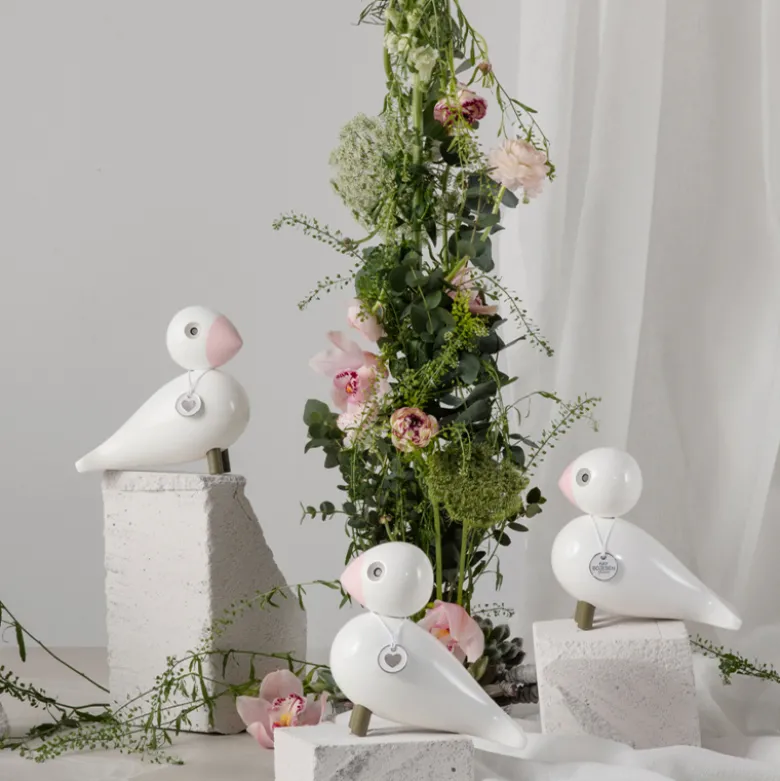 Kay Bojesen sangfugl Love hvid/rosa