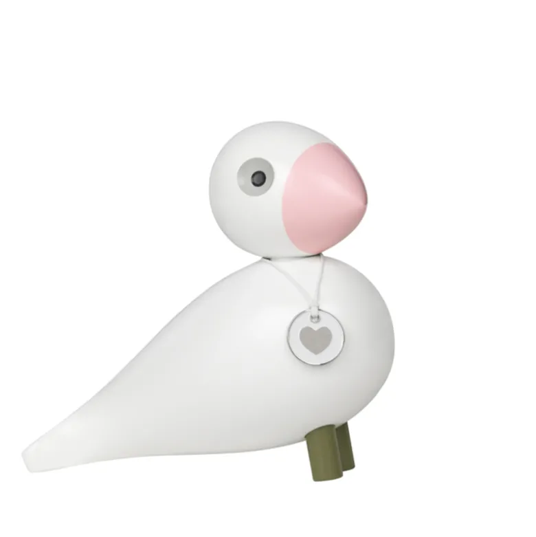 Kay Bojesen sangfugl Love hvid/rosa
