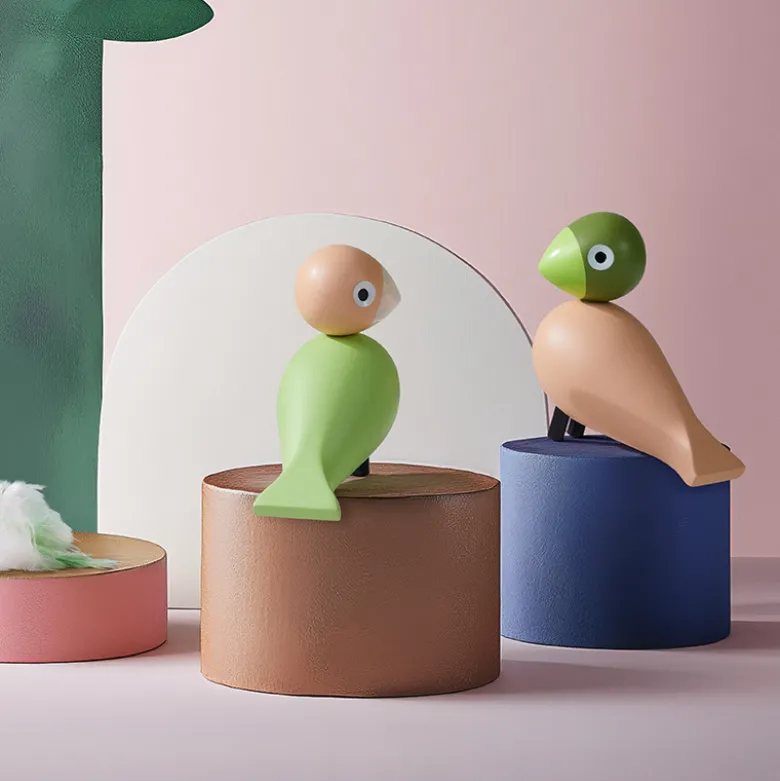 Kay Bojesen Turtelduer lysegrøn/rosa 9,5 cm