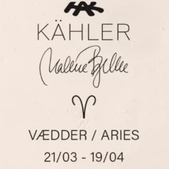 Kähler Astro stjernetegn vædder figur hvid