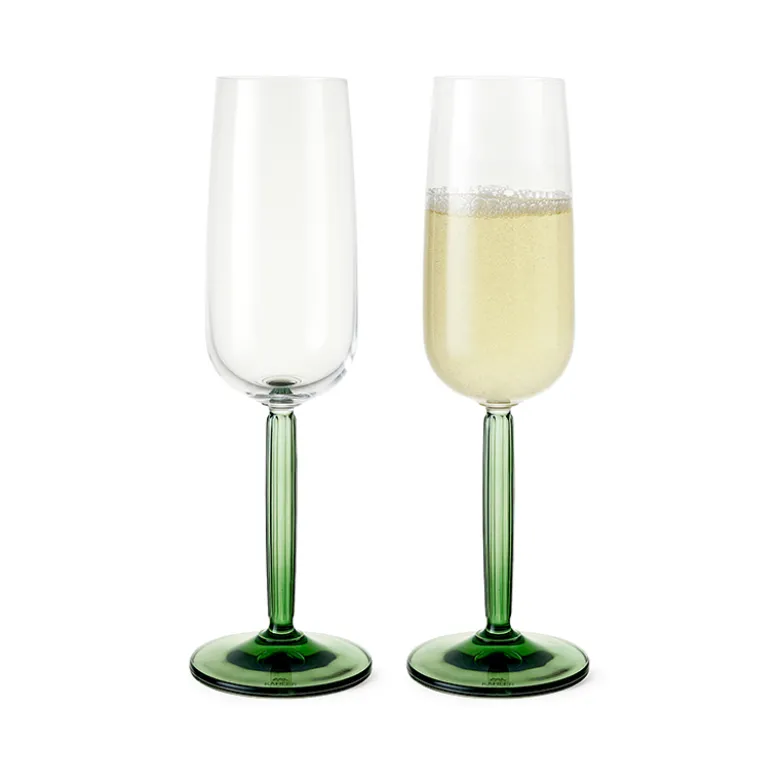 Kähler Hammershøi champagneglas grøn 2 stk. 24 cl