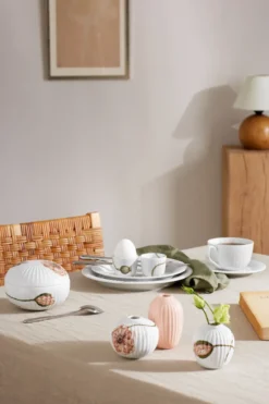 Kähler Hammershøi Poppy vasesæt 3 stk. hvid/rosa