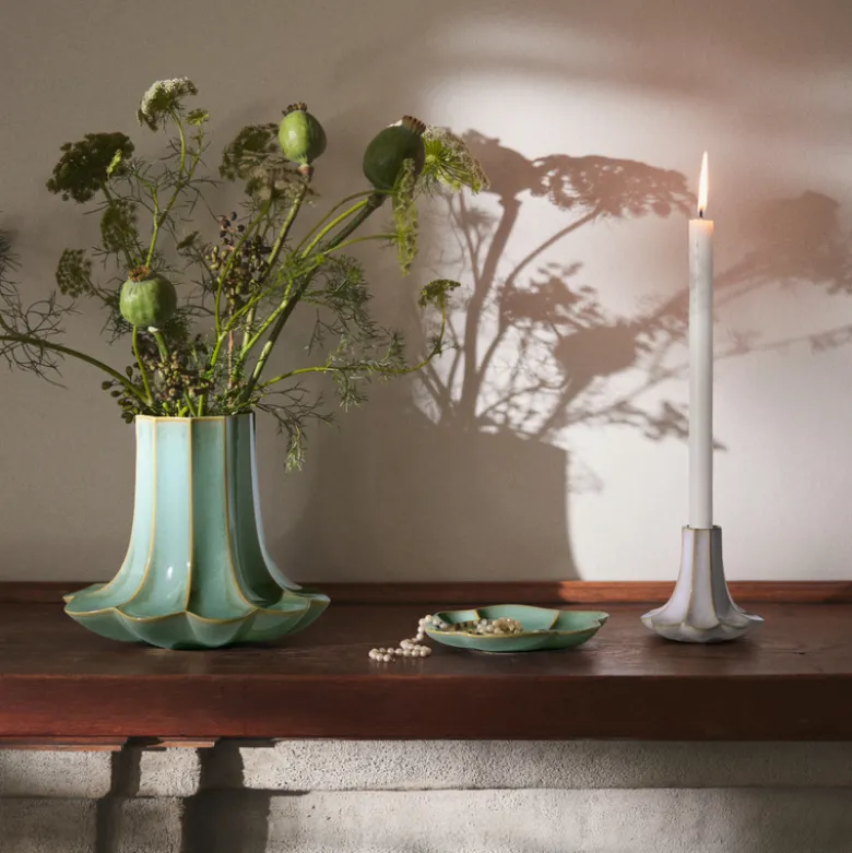 Kähler Kantarel vase grøn H 20,5 cm