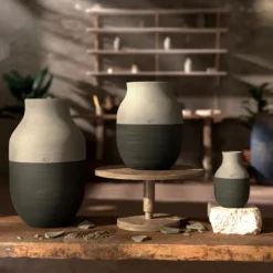 Kähler Omaggio Circulare vase grå H 20 cm