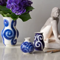 Kähler Tulle vase blå H 10,5 cm