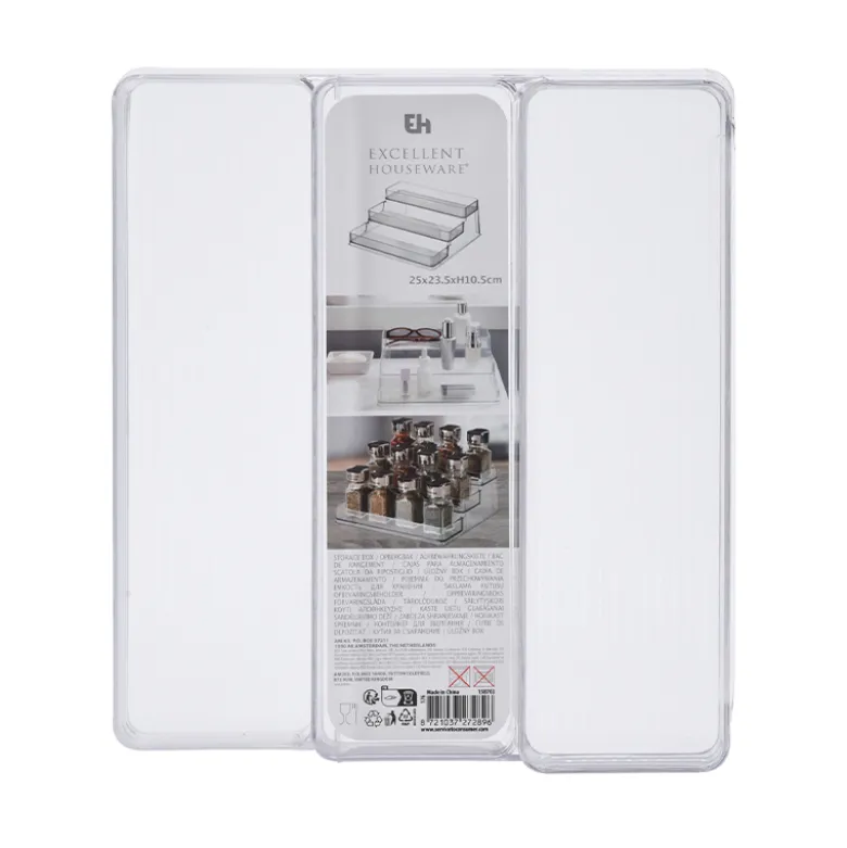 Køleskabs organizer transparent 23x25x10 cm
