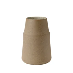 Knabstrup Keramik clay vase warm sand H 18 cm