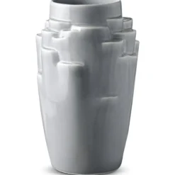 Knabstrup Keramik Plateau vase lyseblå 25 cm