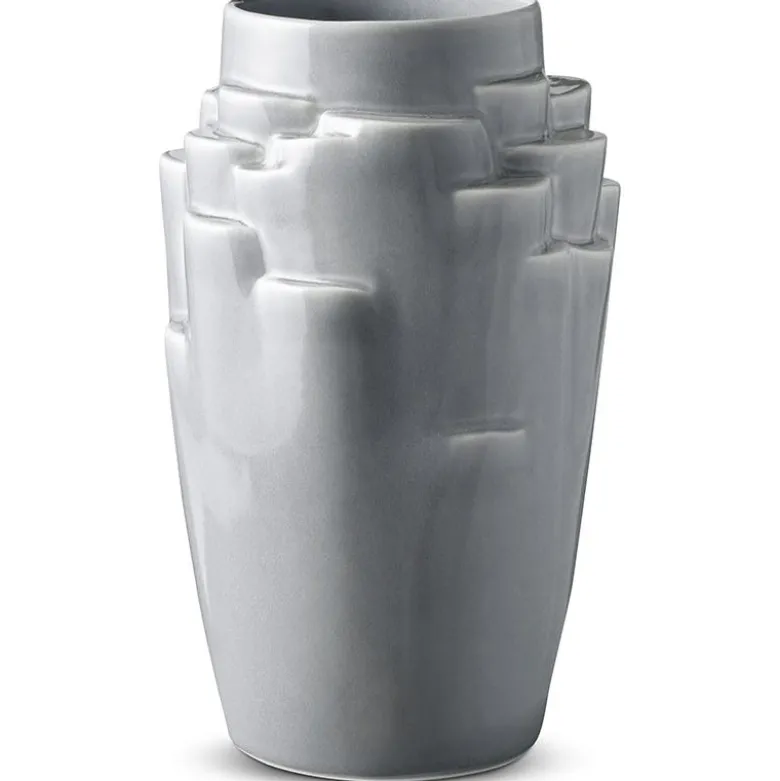 Knabstrup Keramik Plateau vase lyseblå 25 cm