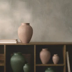 Knabstrup Keramik Ripple mat vase rosa H 20 cm
