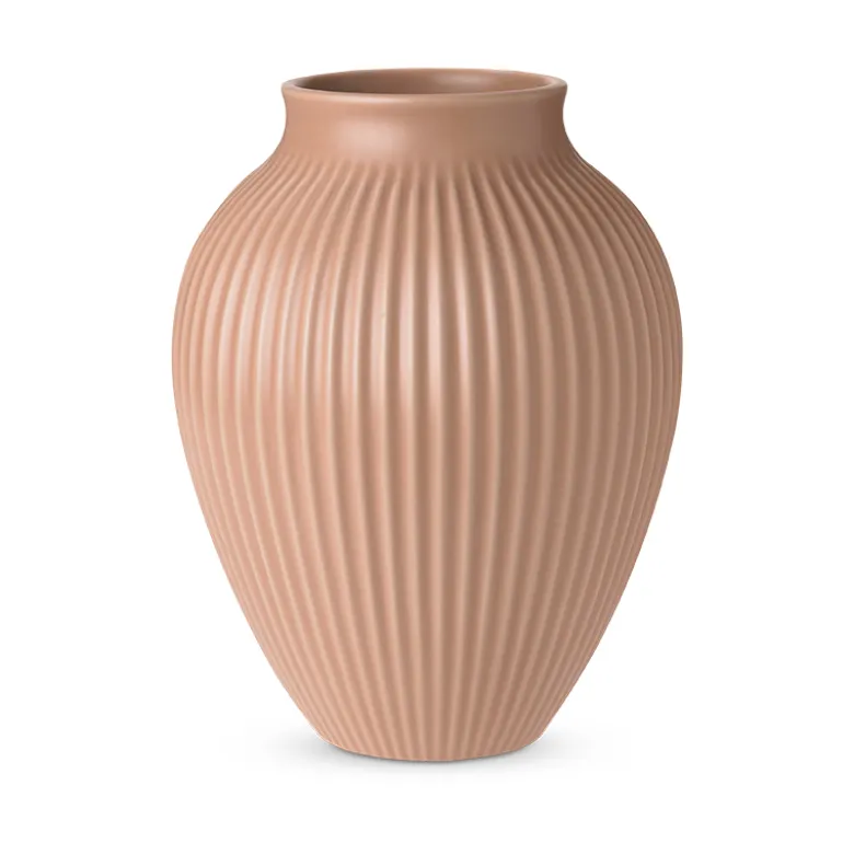 Knabstrup Keramik Ripple mat vase rosa H 20 cm