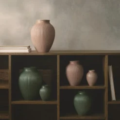 Knabstrup Keramik Ripple mat vase rosa H 27 cm