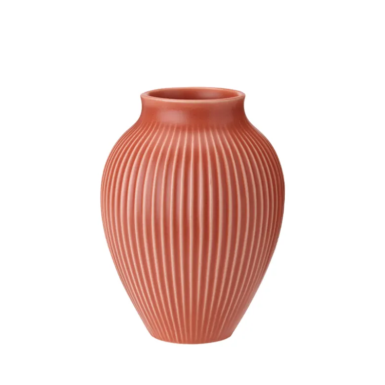 Knabstrup Keramik Ripple mat vase koral H 20 cm