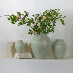 Knabstrup Keramik Ripple vase mint H 12,5 cm