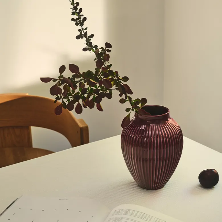 Knabstrup Keramik Ripple vase berry H 27 cm