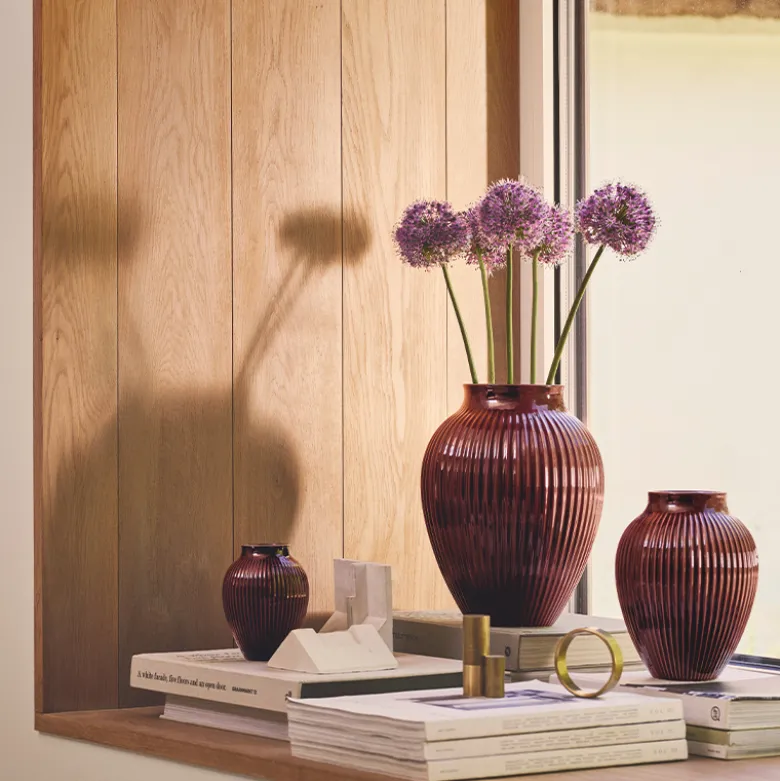 Knabstrup Keramik Ripple vase berry H 12.5 cm