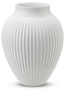 Knabstrup Keramik Ripple vase hvid H 20 cm