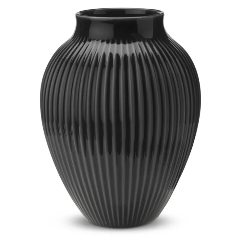 Knabstrup Keramik Ripple vase sort H 27 cm