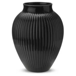 Knabstrup Keramik Ripple vase sort H 20 cm