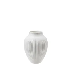 Knabstrup Keramik Ripple vase hvid H 12,5 cm