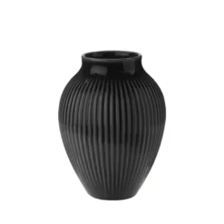 Knabstrup Keramik Ripple vase sort H 12,5 cm