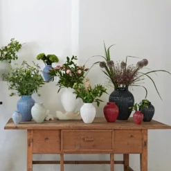 Knabstrup Keramik Ripple vase sort H 12,5 cm