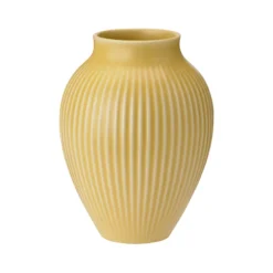 Knabstrup Keramik Ripple vase gul H 12,5 cm