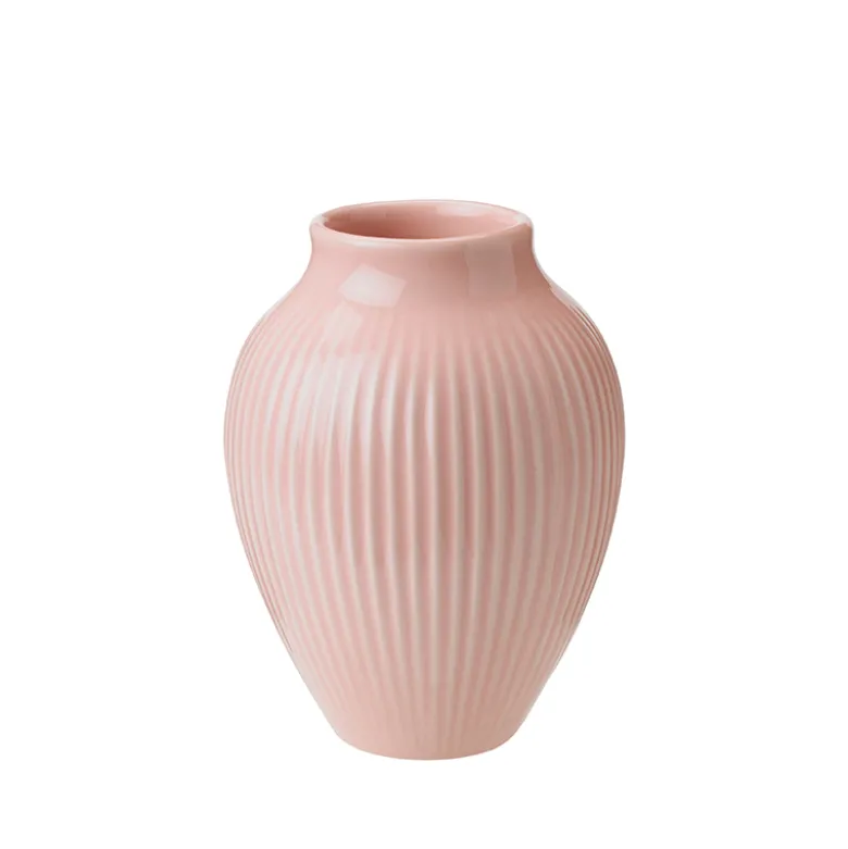 Knabstrup Keramik Ripple vase rosa H 12,5 cm