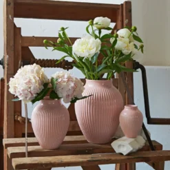 Knabstrup Keramik Ripple vase rosa H 12,5 cm