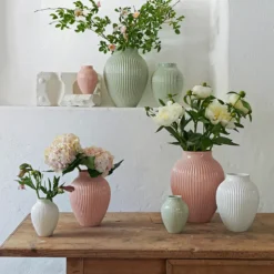 Knabstrup Keramik Ripple vase rosa H 12,5 cm