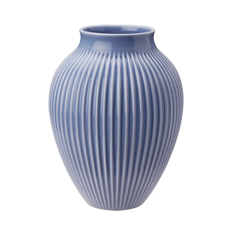 Knabstrup Keramik Ripple vase lavendelblå H 27 cm