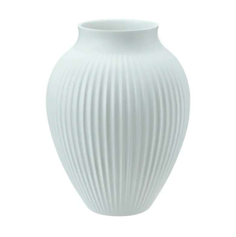 Knabstrup Keramik Ripple vase mat lyseblå H 20 cm