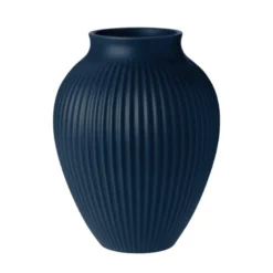 Knabstrup Keramik Ripple vase mat mørkeblå H 27 cm